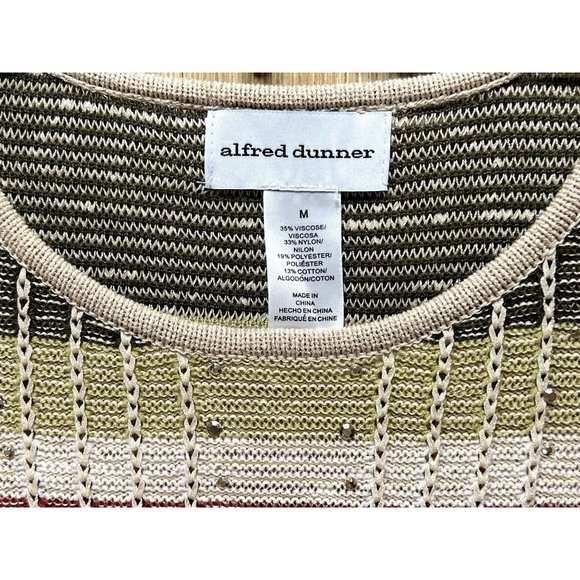 Alfred Dunner - Women's Cedar Canyon Embroidered Striped Sweater - Multicolor - Picture 10 of 16